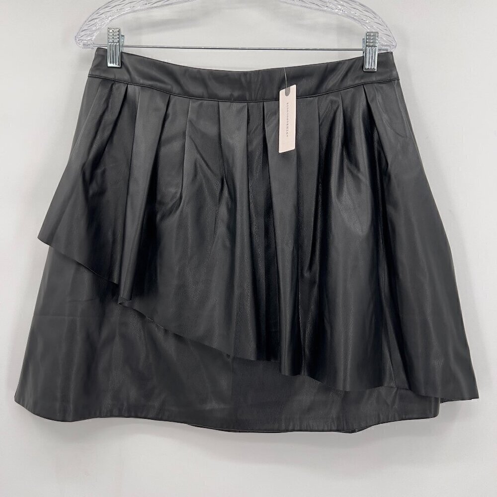 Anthropologie Sunday In Brooklyn Women's Black Lined Mini Skirt Size L NWT